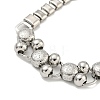 Non-Tarnish 304 Stainless Steel Rectangle & Round Ball Link Chain Bracelets BJEW-S153-03P-2