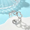 304 Stainless Steel Cuff Open Rings for Women RJEW-L341-01A-P-1