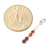 Faceted Round Natural Mixed Gemstone Beaded Pendants PALLOY-JF03529-5