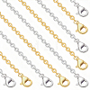 10Pcs 2 Colors 1.4MM Brass Cross/Rolo Chain Necklaces MAK-BBC0001-31-1