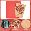 Rectangle with Pattern Wooden Greeting Cards DIY-CP0006-75P-5