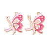 Breast Cancer Awareness Ribbon Zinc Alloy Enamel Pendants ENAM-I079-02G-05-1