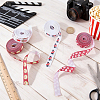 4Rolls 4 Styles Printed Polyester Ribbon OCOR-ME0001-93-3