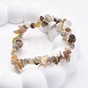 Natural Botswana Agate Chip Beaded Stretch Bracelets for Women Men BJEW-L038-01C-2