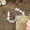 Natural Rose Quartz Chip & Alloy Beaded Bracelets for Women YV2517-2-1