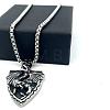 Vintage 304 Stainless Steel Skull Shield with Dragon Pendant Necklaces for Men IV2024-4