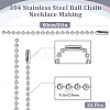 24Pcs 304 Stainless Steel Ball Chain Necklace Making NJEW-BBC0001-10A-2