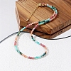 Bohemian Style Natural African Turquoise(Jasper) & Rhodonite & Red Aventurine & Aquamarine Faceted Round Beaded Necklaces for Women EF1114-3