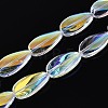 Electroplate Transparent Glass Beads Strands EGLA-N055-02B-1