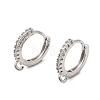 Brass Micro Pave Clear Cubic Zirconia Hoop Earring Findings KK-Z154-04P-1