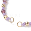 AB Color Plated Faceted Rondelle Glass Braided Bead Bracelet Making AJEW-JB01544-3