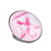 Breast Cancer Awareness Ribbon Glass Brooches JEWB-L019-01L-2