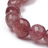 Natural Strawberry Quartz Stretch Beaded Bracelets X-BJEW-K213-C12-3