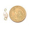 Natural Cultured Freshwater Pearl Beads Links Connectors X1-PALLOY-JF00941-02-4