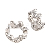 Butterfly Brass Clear Cubic Zirconia European Beads KK-B186-09P-2