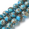 Dyed Synthetic Imperial Jasper Beads Strands G-C168-02B-1