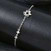 Brass Micro Pave Clear Cubic Zirconia Link Bracelets BJEW-E114-01A-P-1