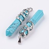 Synthetic Turquoise Big Pointed Pendants G-G738-A-10-2