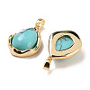 Synthetic Turquoise Teardrop Pendants KK-C051-59G-01-2