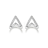 S925 Sterling Silver Micro Pave Clear Cubic Zirconia Triangle Stud Earrings Simple Fashion Accessories GY6327-1