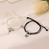 Alloy Rhinestone & Wax Cord Charm Bracelets WG5D9F2-03-1