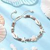 Synthetic Turquoise and Shell Bracelets BJEW-JB11510-02-2