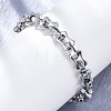 304 Stainless Steel Rectangle Link Chain Bracelets for Women Men BJEW-R018-20P-3