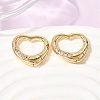 Brass Micro Pave Clear Cubic Zirconia Spring Gate Rings ZIRC-F146-01A-1