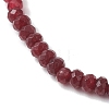 Dyed Natural Malaysia Jade Rondelle Beads Stretch Bracelets for Women BJEW-JB13042-4
