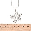304 Stainless Steel Textured Flower Pendant Necklaces for Women NJEW-C117-01A-P-5
