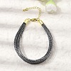 Polyester Metallic Braided Multi-strand Cord Bracelet for Bracelet Making BJEW-H642-02G-03-1