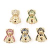 Brass Micro Pave Cubic Zirconia Slide Charms ZIRC-I068-13G-1