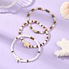 Ocean Glass Seed Beads Stretch Bracelet Sets BJEW-JB14496-1