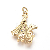 Brass Micro Pave Cubic Zirconia Pendants ZIRC-L085-15G-2