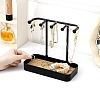 PP Necklace Display Stands with Wooden Tray PW-WG356B9-02-2