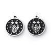 304 Stainless Steel Black Enamel Charms STAS-M102-17P-05-1