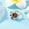 Planet Natural Tiger Eye Finger Rings RJEW-TA00165-01-1