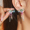 Brass Rhinestone Stud Earrings FS-WG4CB7C-11-1