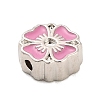 Flower Brass Enamel Bead Rhinestone Settings KK-H527-01P-03-2