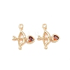 Brass Pave Cubic Zirconia Pendants KK-L261-18G-02-1