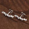 925 Sterling Silver Clear Cubic Zirconia Stud Earrings EJEW-Q032-01G-P-2