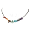 Chakra Mixed Gemstone Chip Beaded Necklaces NJEW-JN05694-2