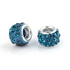 Polymer Clay Rhinestone European Beads CPDL-S007-08-1