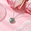 Natural Green Aventurine Faceted Heart Pendant Necklaces NJEW-JN05104-02-1