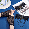 2 Pairs Polyester Lace Gloves AJEW-ME0003-36-3