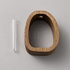 Wooden Frame & Glass Tube Vase AJEW-WH0817-184A-1