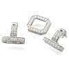 925 Sterling Silver Micro Pave Clear Cubic Zirconia Fold Over Clasps STER-U006-04P-2