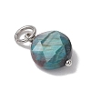 Dyed Natural Tiger Eye Faceted Hexagonal Cut Pendants PALLOY-JF04800-01-4