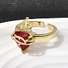 Brass Micro Pave Cubic Zirconia Open Cuff Rings RJEW-P178-02A-G-1