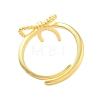Bowknot Brass Adjustable Rings for Women RJEW-L120-016G-01-3